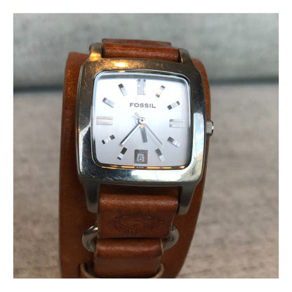 Reloj Fossil Vintage Mujer Pulsera De Cuero Ancha