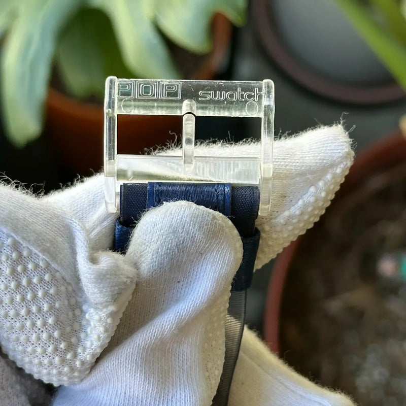 Reloj Swatch Pop King Blue Mujer Año 1998 Correa Floral Raro