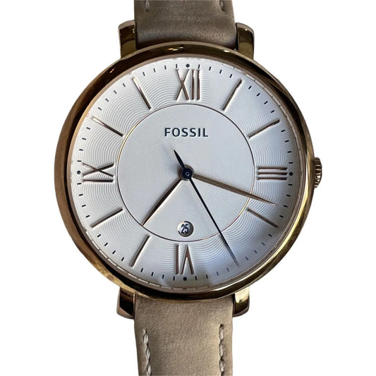 Reloj Fossil Mujer Jacqueline Rose Gold Año 2016 Cuero Fecha