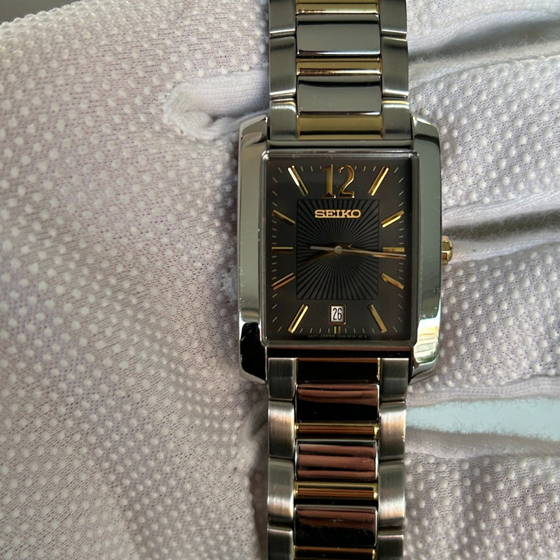 Reloj Seiko Hombre 2010 Rectangular Dorado/gris Único
