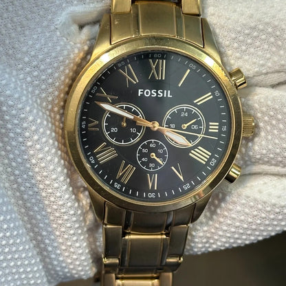 Reloj Fossil Flynn Chronograph Hombre Año 2017 Dorado Romano