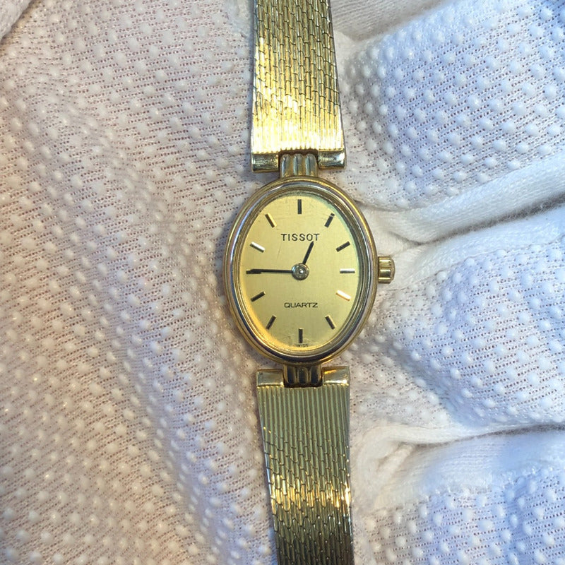 Tissot Lady Quartz 1980 Chapado Oro18k Brazalete Suizo