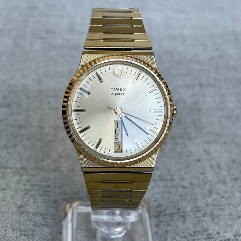 Reloj Timex Hombre Años 80´s Day-date Vertical Muy Escaso