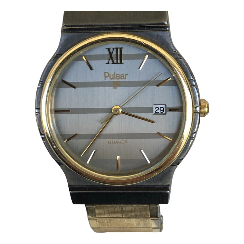 Reloj Pulsar By Seiko Hombre Año 1994 Correa Chapada Oro10k
