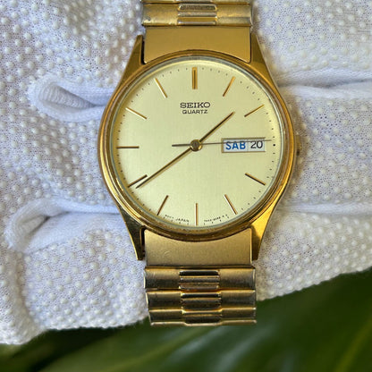 Reloj Seiko Hombre Vintage 1994 Dial Champagne Día-fecha