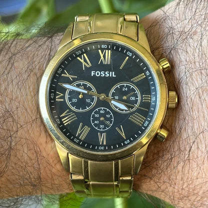 Reloj Fossil Flynn Chronograph Hombre Año 2017 Dorado Romano