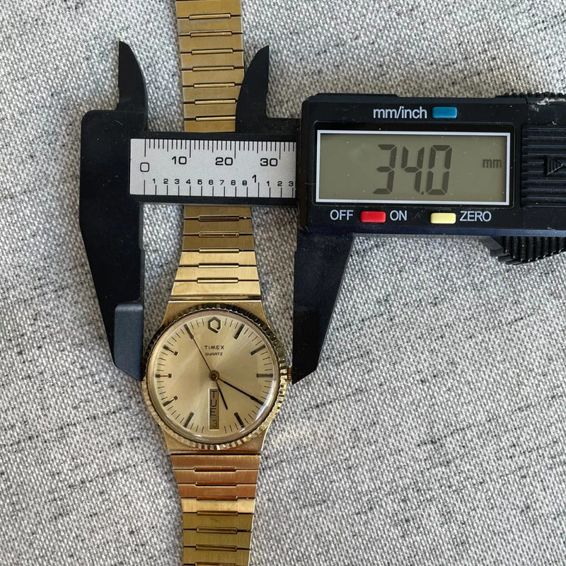 Reloj Timex Hombre Años 80´s Day-date Vertical Muy Escaso