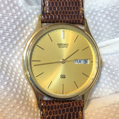 Reloj Seiko Hombre Año 1986 Vintage Sunburst Dorado Sq
