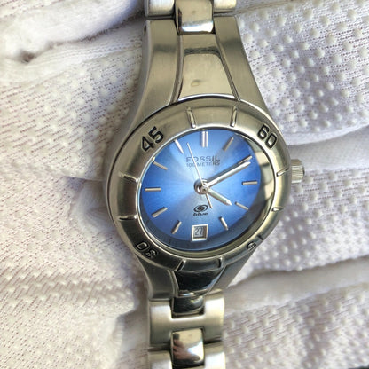 Reloj Fossil Mujer Año 2001 Blue Serie Sunburst Acero