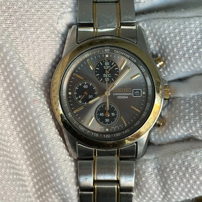 Reloj Seiko Cronógrafo 7T92 Hombre Original Vintage 1997 Taquímetro