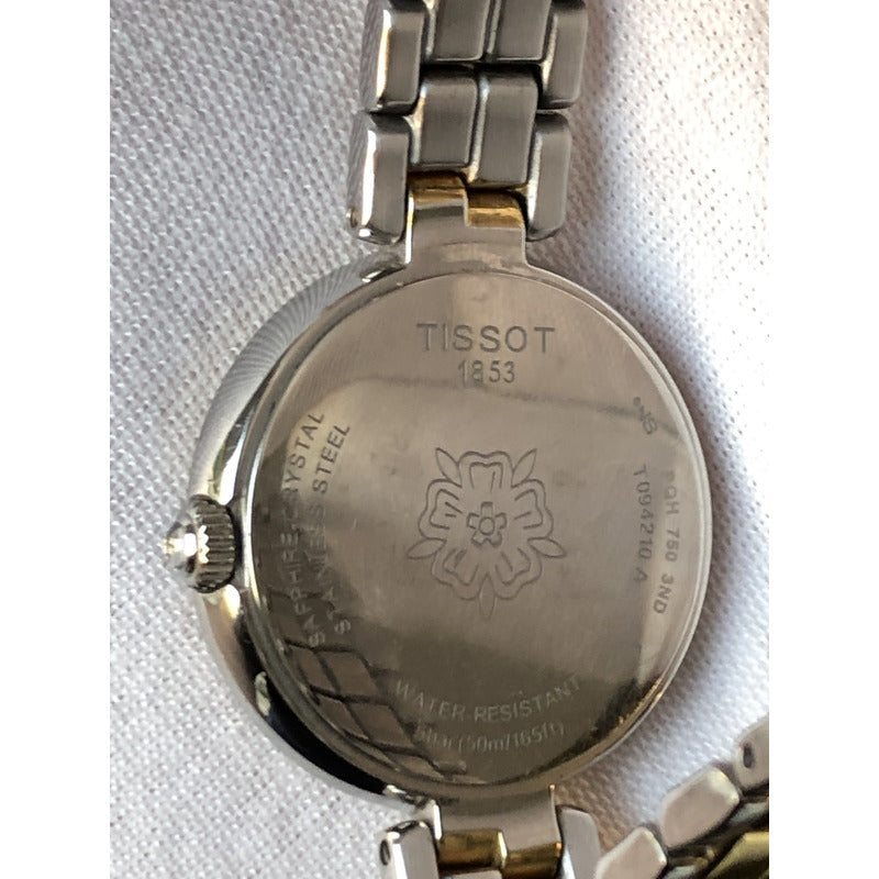 Reloj Vintage Tissot Mujer Zafiro Dorado-plateado Perla
