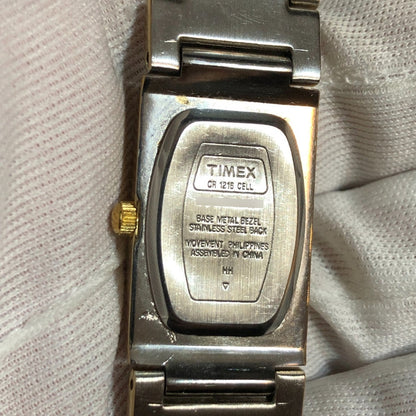 Reloj Timex Mujer Hh Año 2000 Dos Tonos Rectangular Art Deco