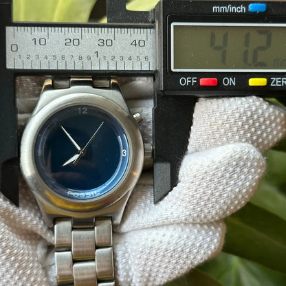 Reloj Fossil Kaleido Illinois Hombre 1998 Dial Óptico Azul Raro