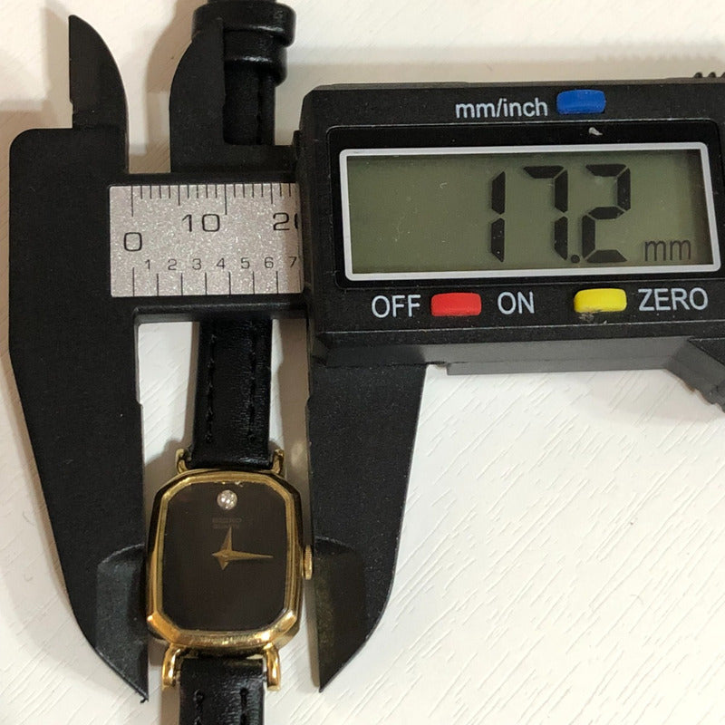 Reloj Seiko Mujer Año 1991 Rectangular Negro Ultra Compacto