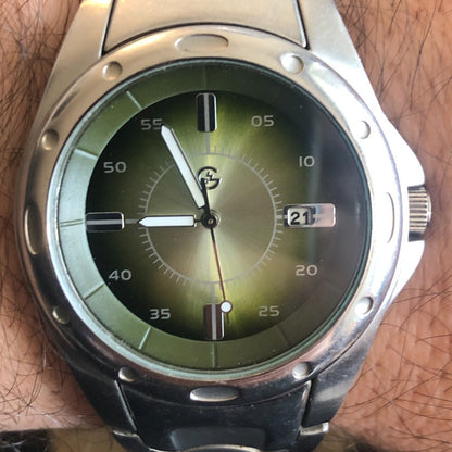 Reloj George Arena Hombre Vintage Fines 90s Dial Verde