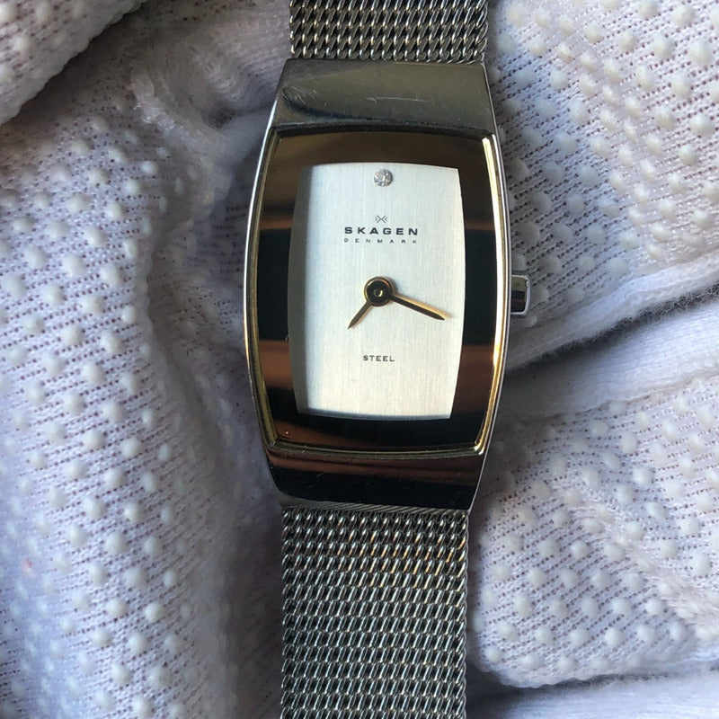Reloj Skagen Mujer 2005 Acero Curvo Pulsera Milanesa Raro