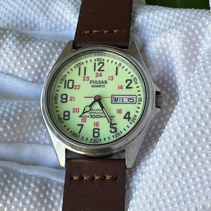 Pulsar By Seiko Hombre1996 Railroad Approved Lume Completo