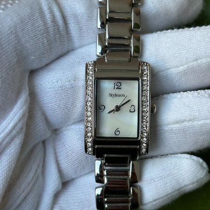 Reloj Joya Style&co Mujer 2008 Madreperla Rectangular Escaso
