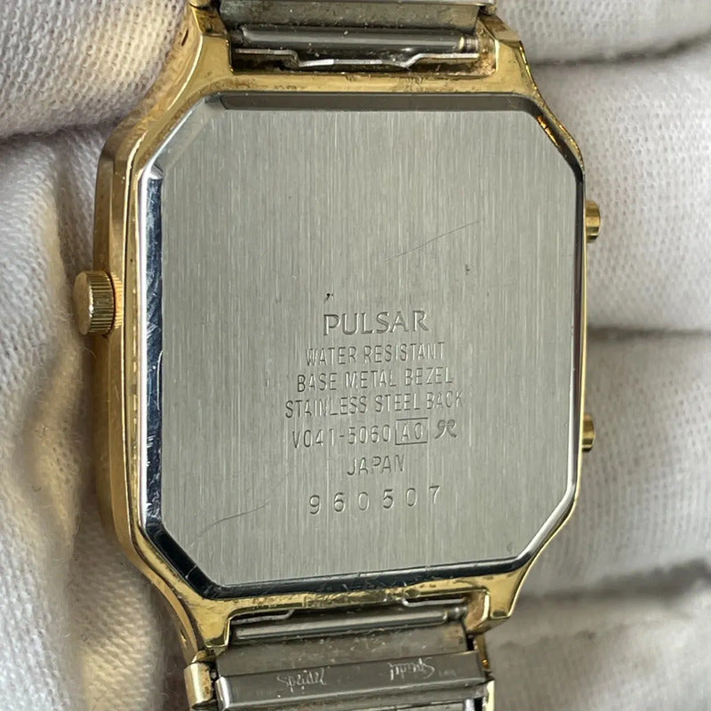 Reloj Pulsar Hombre 1989 Análogo Y Digital Dorado Original