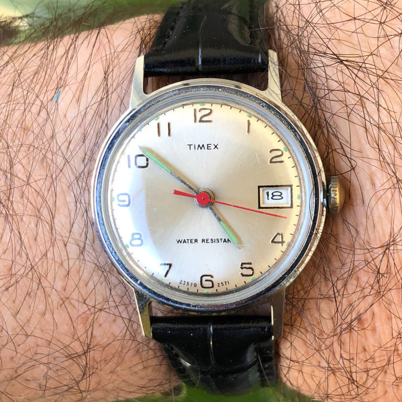 Reloj Timex Hombre 1971 Compacto 31 Mm A Cuerda Case France