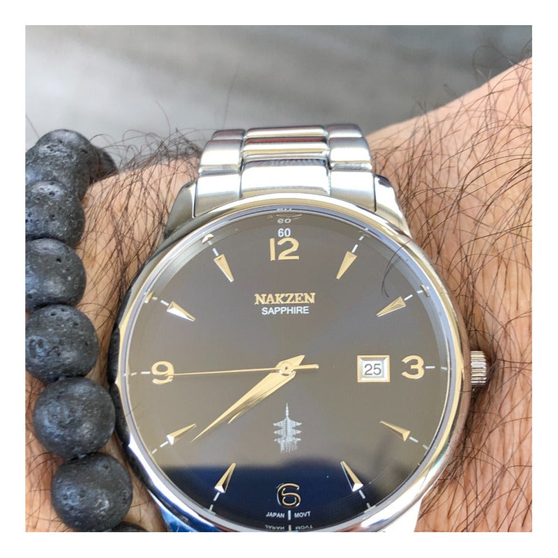 Reloj Nakzen Zafiro Hombre Dial Grande Azul Marino