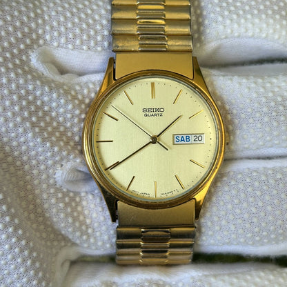 Reloj Seiko Hombre Vintage 1994 Dial Champagne Día-fecha