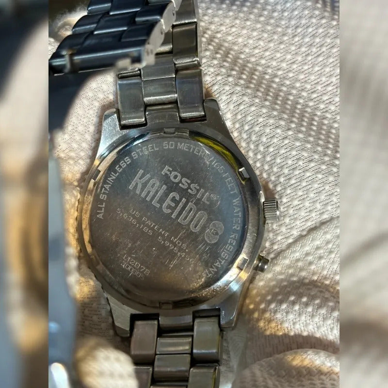Reloj Fossil Kaleido Illinois Hombre 1998 Dial Óptico Azul Raro