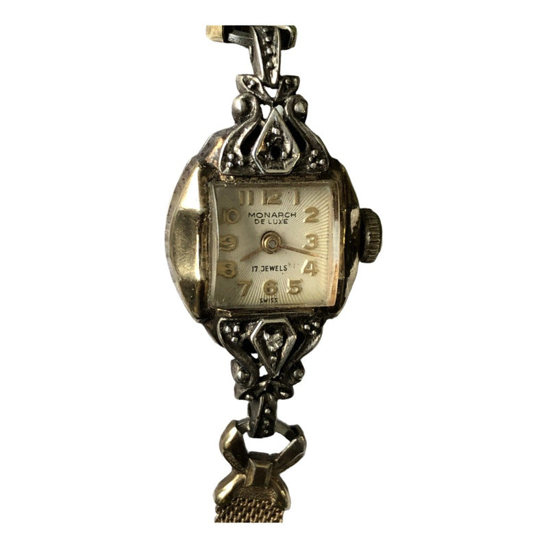 Reloj Monarch Deluxe Mujer Vintage 1950 Mecánico Bisel Oro Rolled10k