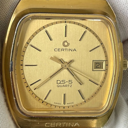 Reloj Certina Ds-5 Zafiro Hombre Años 80´s Quartz Dorado