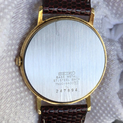 Reloj Seiko Hombre Año 1992 Ultrafino Sin Segundero Dorado