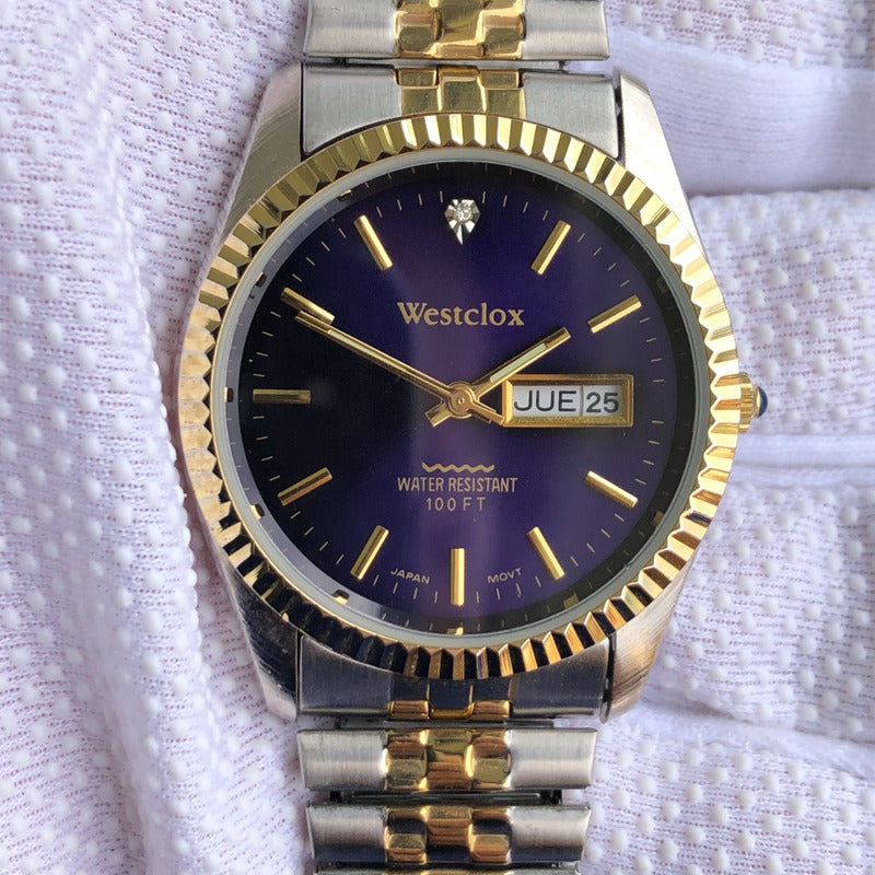 Reloj Westclox Hombre 1995 Datejust Style Purpura Sunburst