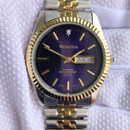 Reloj Westclox Hombre 1995 Datejust Style Purpura Sunburst