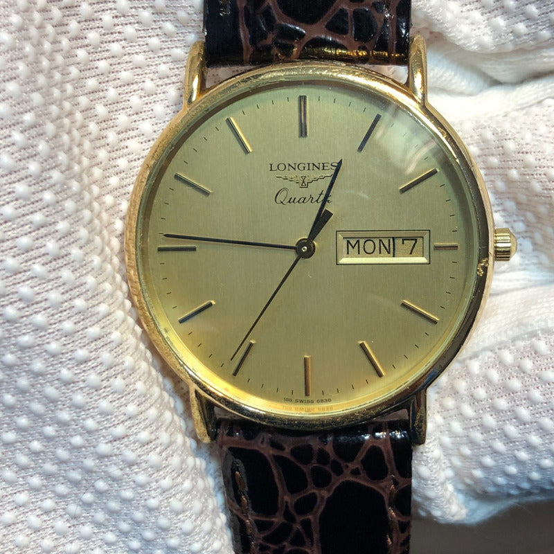 Reloj Longines Hombre Año 1989 Quartz Dorado Day-date