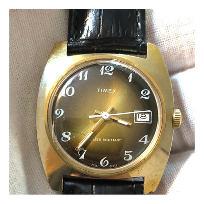 Reloj Timex Sunburst Café-oro A Cuerda Vintage Año 1975 Único