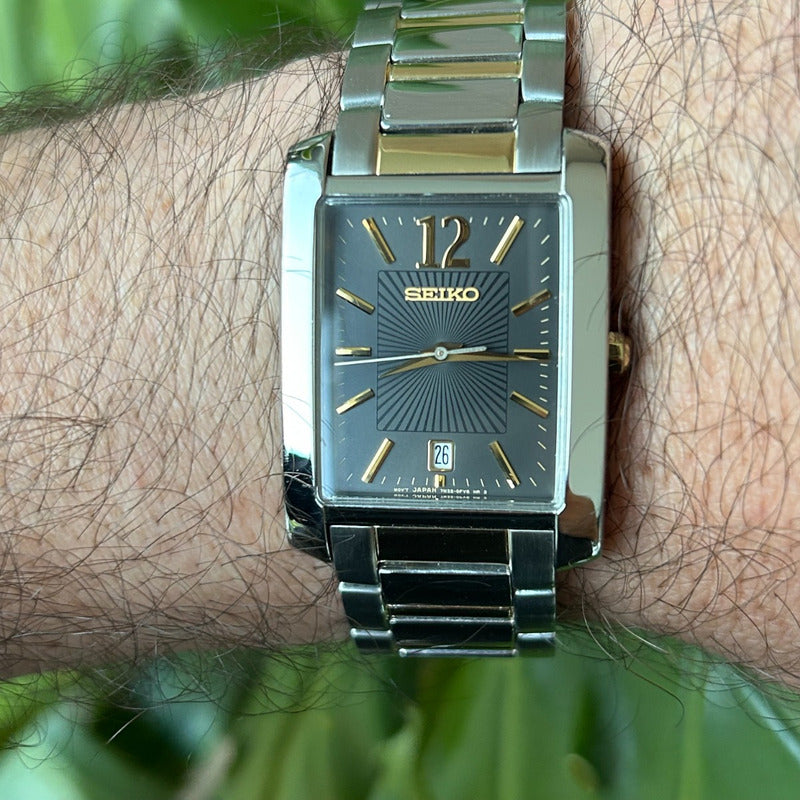 Reloj Seiko Hombre 2010 Rectangular Dorado/gris Único