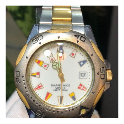 Reloj Sharper Image Vintage Japonés Hombre Tema Náutico