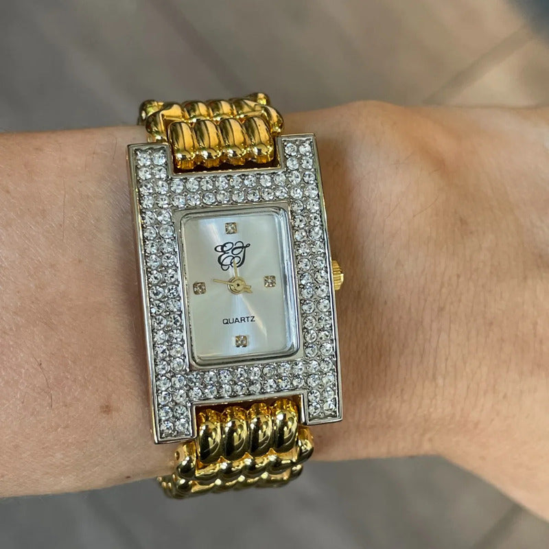 Reloj Joya Elizabeth Taylor Mujer Pavé Años 2000s Cristales