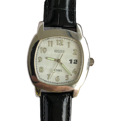 Reloj Ecclissi Mujer 2007 Acero Big Date Cuarzo Japonés 35mm