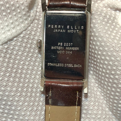 Reloj Perry Ellis Mujer Vintage Año 1999 Rectangular Dorado