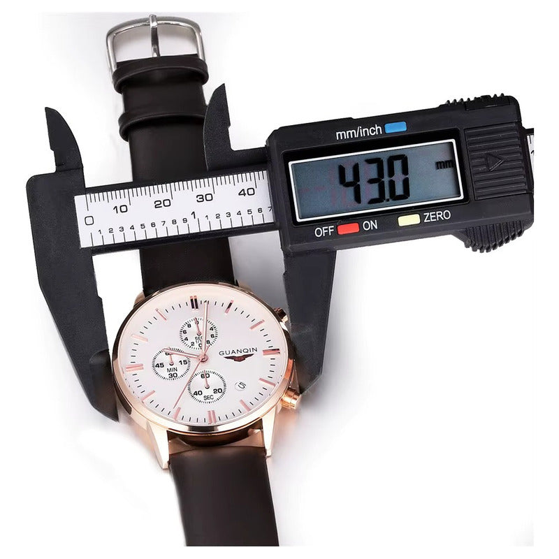 Reloj Guanqin Gq12006 Hombre Correa Cuero