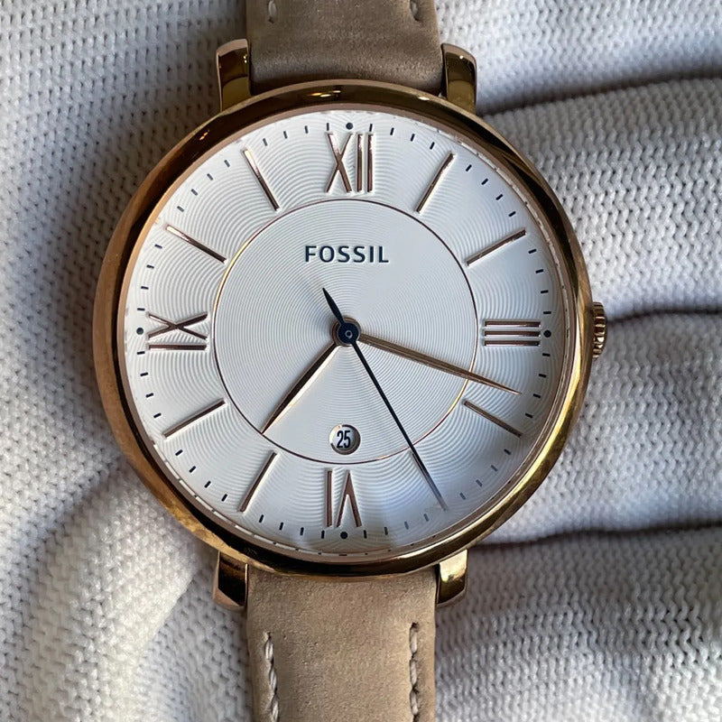 Reloj Fossil Mujer Jacqueline Rose Gold Año 2016 Cuero Fecha