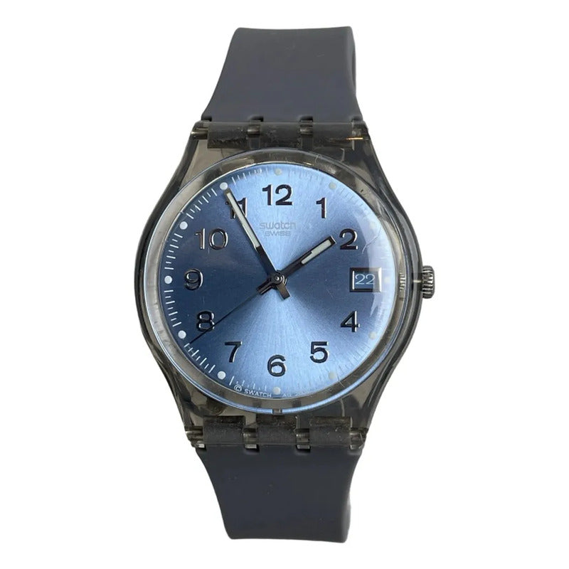 Reloj Swatch Gent 2003 Azul Sunburst Transparente Gm415 Azul