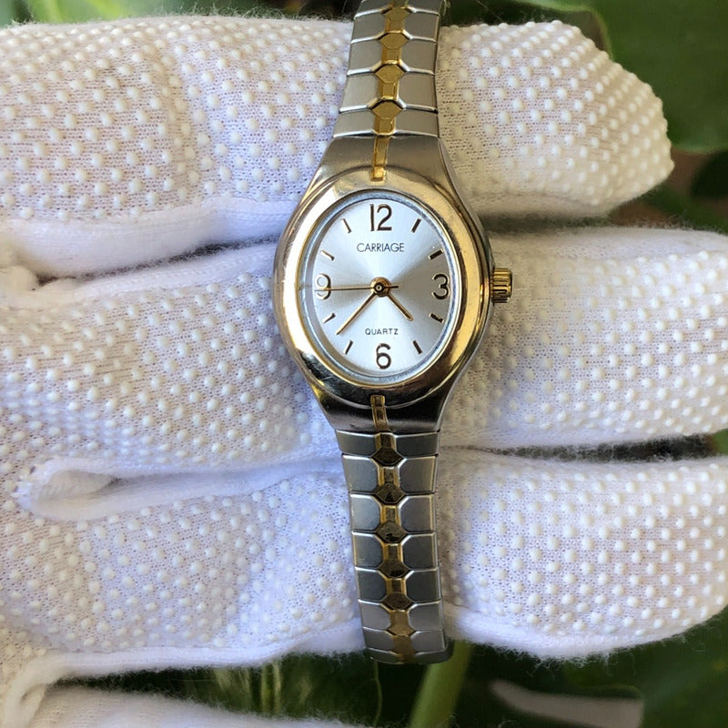 Reloj Carriage By Timex Mujer 2002 Quartz Oval Two Tone Leer