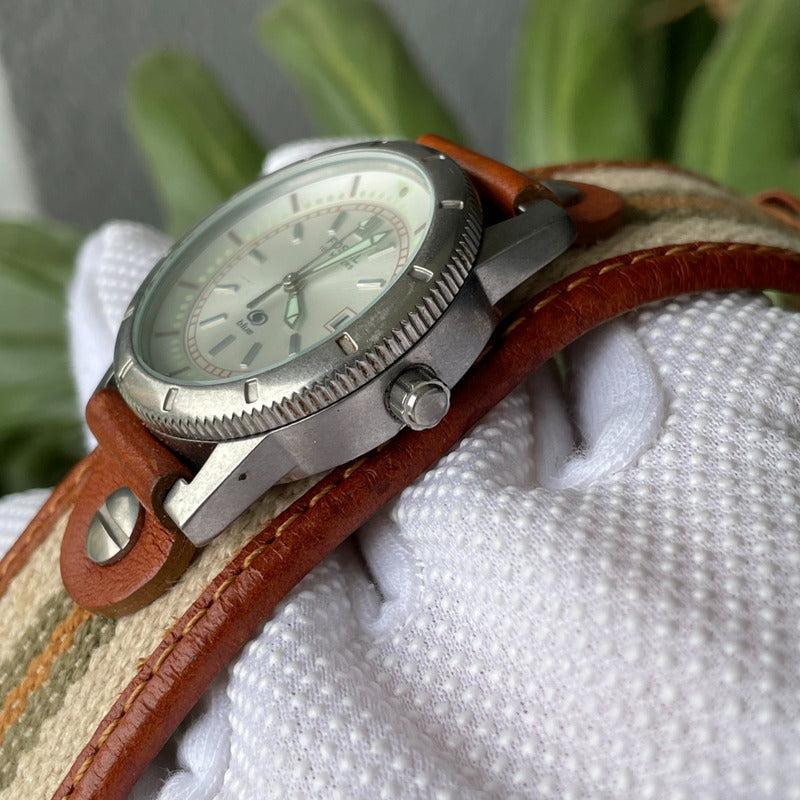 Reloj Fossil Unisex 2004 Correa Bund Serie Blue Lume Único