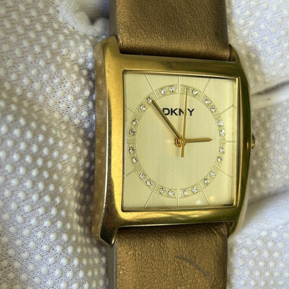 Reloj Dkny Mujer 2007 Dorado Caja Cuadrada Correa Original