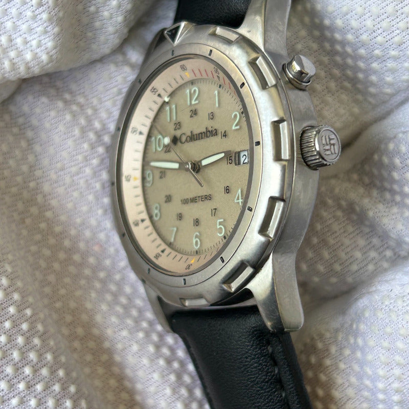 Reloj Columbia Hombre 2003 Acero 100m Agujas Lumen Raro