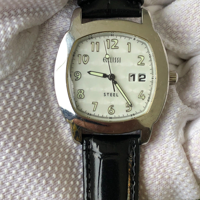 Reloj Ecclissi Mujer 2007 Acero Big Date Cuarzo Japonés 35mm