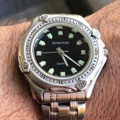 Reloj Rumours Hombre Vintage 1997 Negro Diver Japan Movt