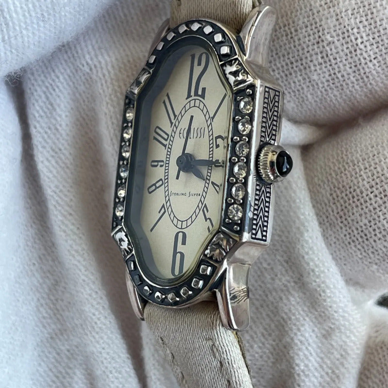 Reloj Ecclissi Mujer 2000s Plata Esterlina 925 Art Deco Raro