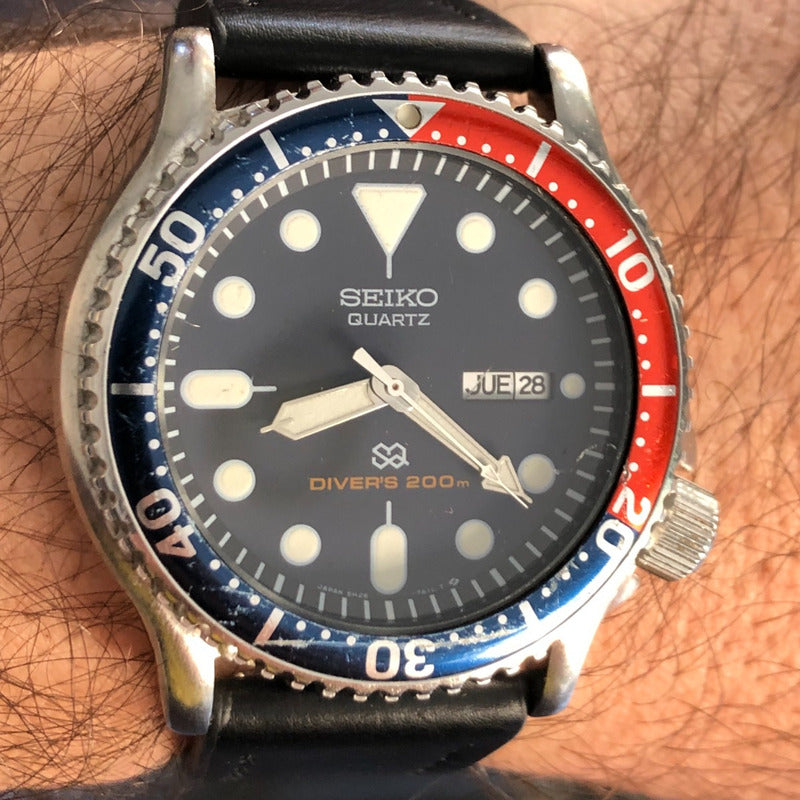 Reloj Seiko Hombre Vintage 1989 Diver Quartz Pepsi Un Ícono
